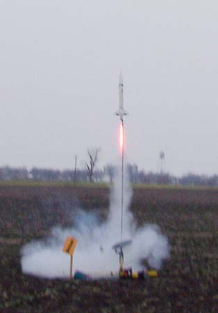 Raggs' Bull Pup at liftoff
